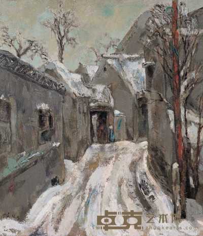 洪凌 1986年作 《北京胡同灰色的冬天》 104×91cm